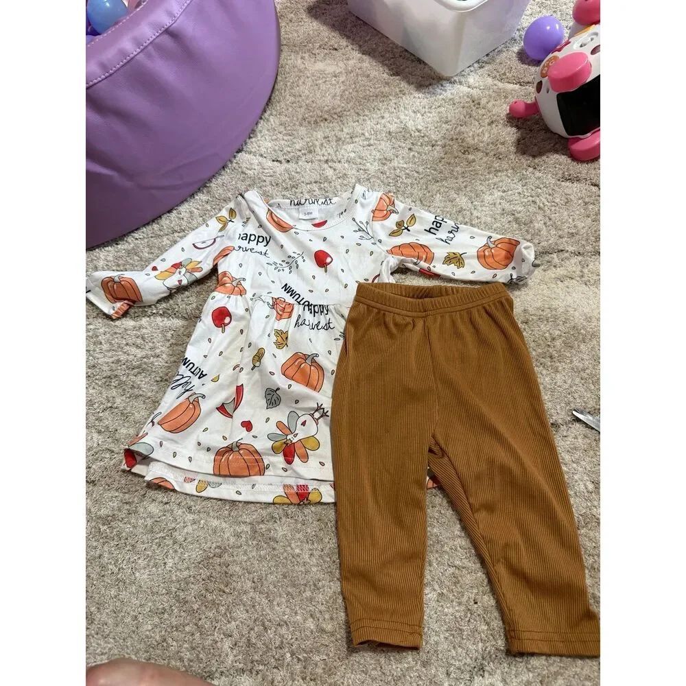 Happy Harvest Dress and Pants 3-6 Month Baby Girl